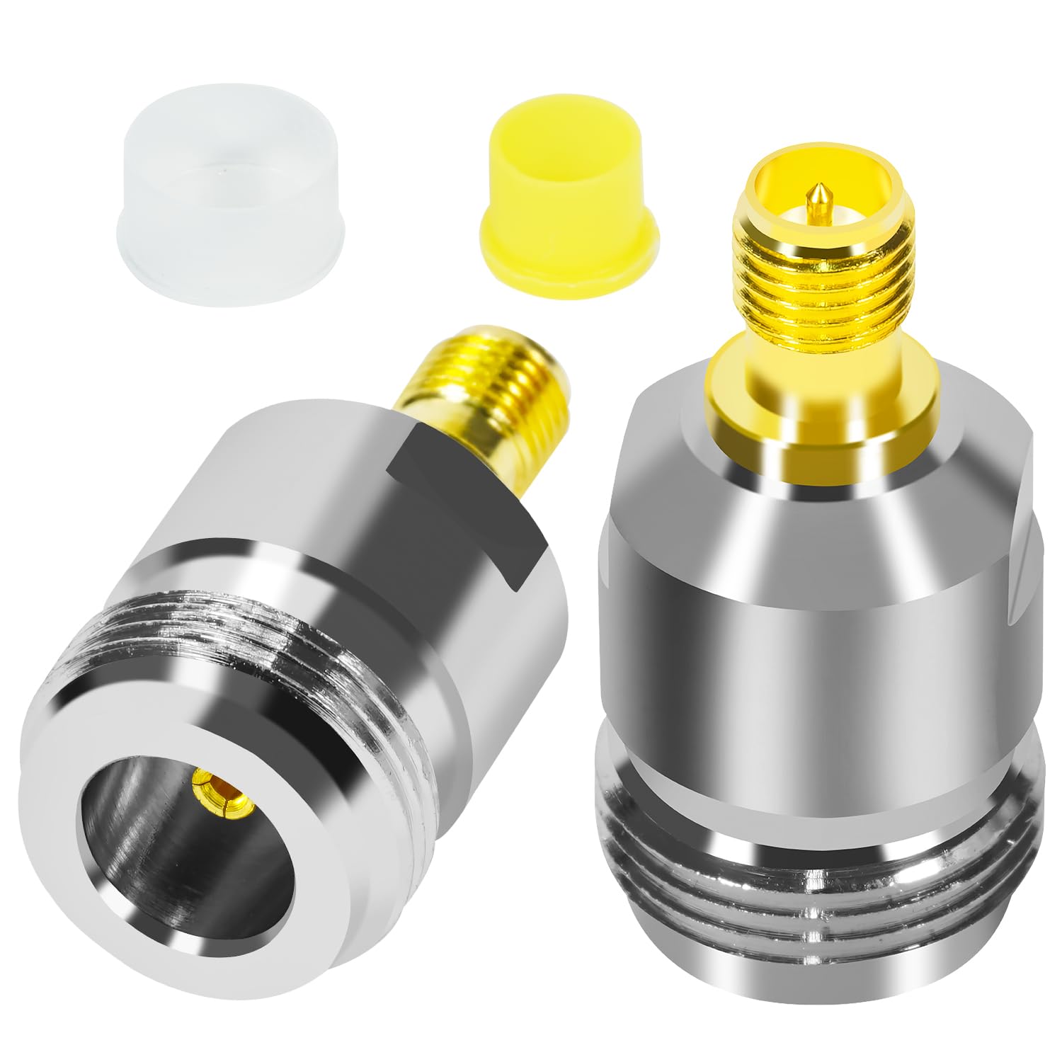 Fohevers 2 Pcs N Female Plug to RP-SMA Female Adapter for RF WiFi Antenna Extension Cable Telecom Broadcast Radios Wi-Fi