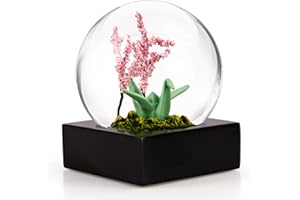 YT3 STUDIO Cherry Blossom Snow Globe for Girls, Thousand Paper Crane Snow Globe Water Globe Home Decor Cherry Snow Globes for Women Kids Christmas Birthday Romantic Gifts,100MM Christmas Snowglobe