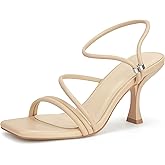 Viciously Vixen Women's Strappy Kitten Heels Square Open Toe Sandals Party Wedding Ankle Strap Shoes