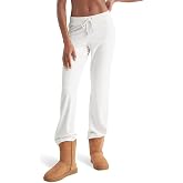 Juicy Couture Womens Rib Waist Velour Pants with Drawcord