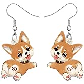 DOWAY Acrylic Dog Earrings Dangle Drop Fashion Pet Jewelry for Women Charm Gift