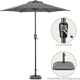 CHRISTOW Garden Parasol Umbrella Polyester Canopy Steel Sunshade with Crank view 6