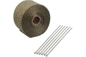 SWI Parts 2"X15ft LAVA Titanium Pipe Insulation Wrap Heat Exhaust Wrap W/5 Stainless Steel Zip Ties