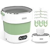 JUJOJB Portable Foldable Mini Washing Machine for Delicates & Small Loads | Portable 20L foldable washer with spin basket 3 w