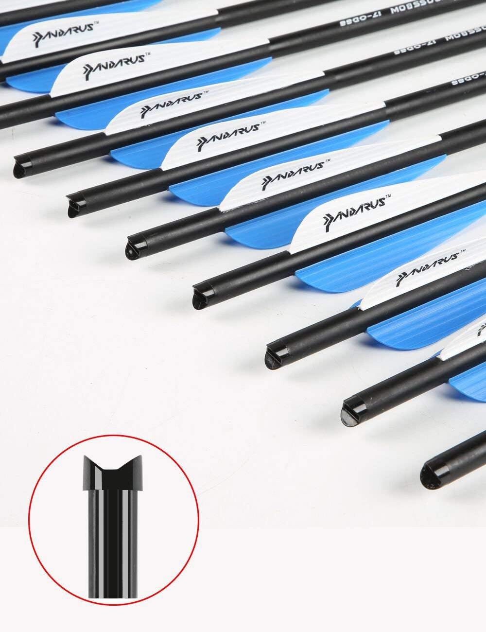 PANDARUS Archery Carbon Crossbow 17/20/22-Inch Arrows Bolt Crossbolt Fletched 4 Inch Vane with Field Point (Pack of12) (20) : Sports & Outdoors