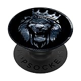 Black and Cloud Lion King Head with Crown design