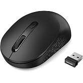 TECKNET 3-Device Portable Wireless Bluetooth Mouse for Laptop Black | Silent Click, Ambidextrous Ergonomic Design, Adjustable 4800 DPI, Wide Compatibility for Laptop, PC, iPad, MacBook