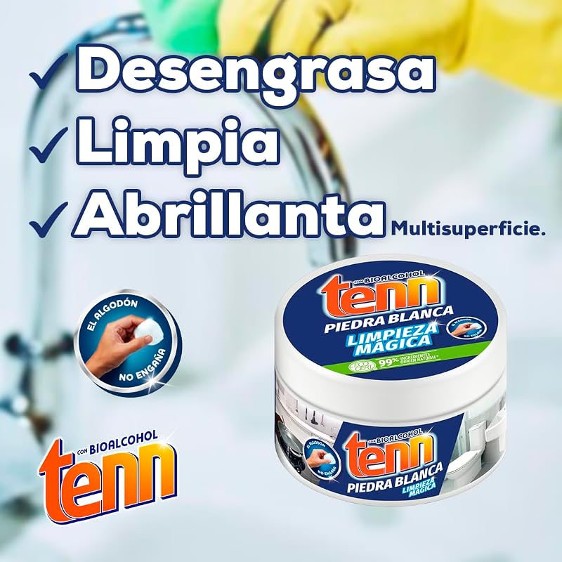 Piedra Blanca Limpieza 375g: Limpiador Universal con Arcilla - Desengrasa y Abrillanta Todas las Superficies