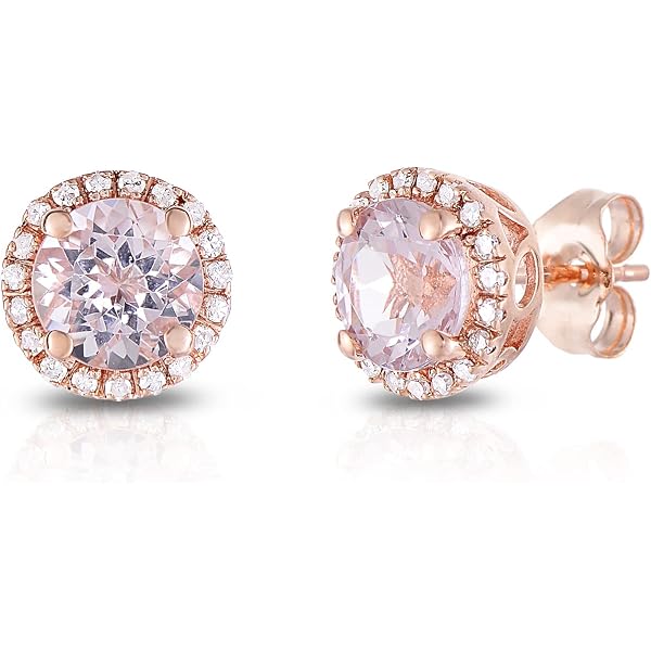 Pendientes De Diamantes Con Halo De 2.00ct En Oro Rosa De