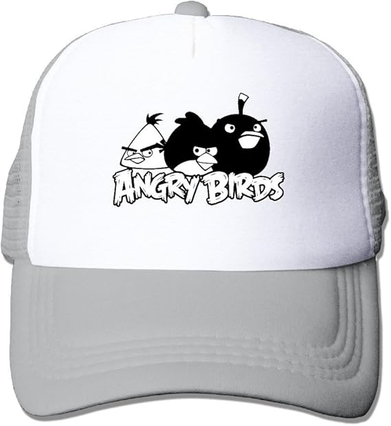 Amazon Ky 恋人用 大人着 ファッション 帽子 スポーツ メッシュハット 男女兼用 ソフト 日焼け止め 紫外線防止 アングリーバード 可愛い マンガ 鳥 イラスト 可愛い グレー キャップ 通販