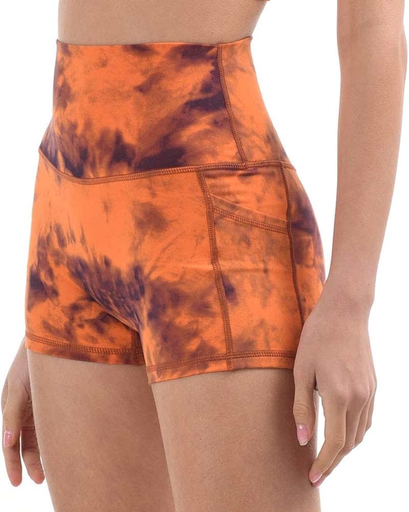 JNVNI Women's 8" / 3" High Waist Yoga Shorts with Pockets Workout Running Compression Athletic Tummy Control Short: Clothing