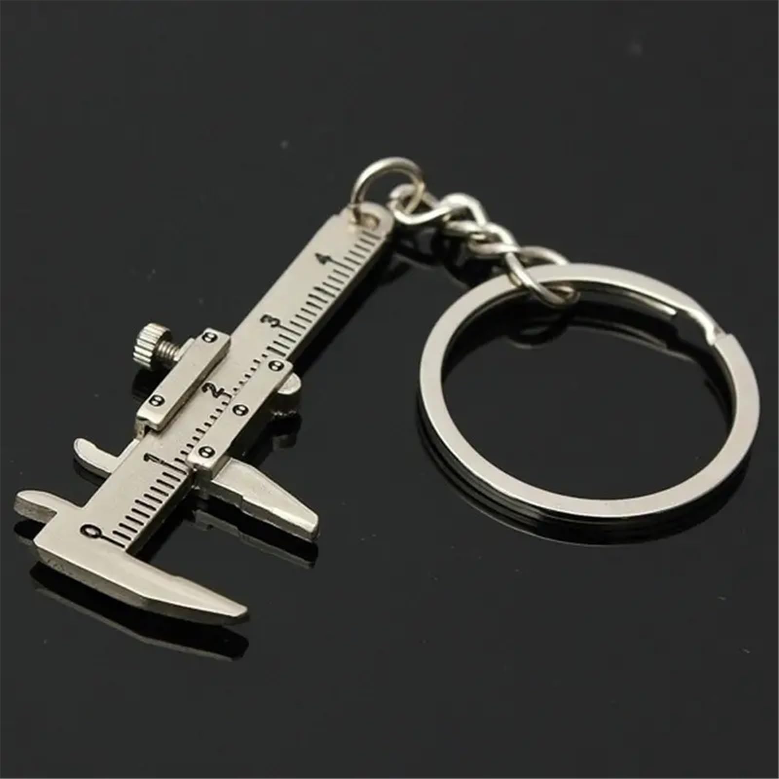 Photo 1 of 1pc Portable Mini Alloy Vernier Caliper Key Ring Accurate Measuring Tool with 0.0-1.57inch Range, Compact Key Chain Design
