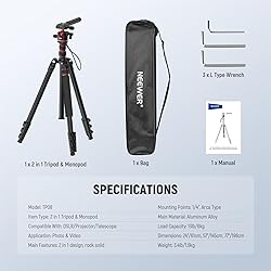 NEEWER Basics Camera Tripod Monopod, 77" Compact
