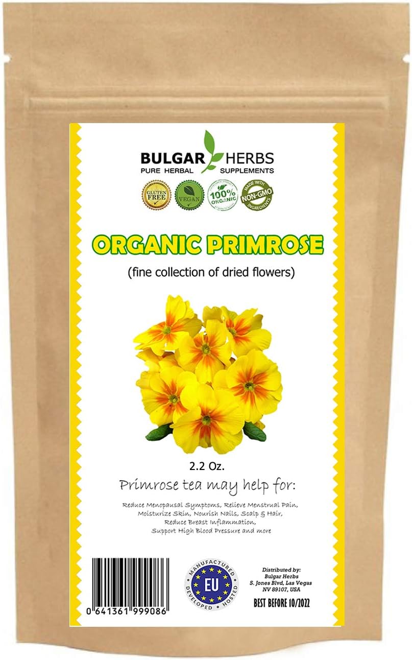 Organic Dried Primrose Tea – Petals (Flores Primulae Officinalis) A Great Body Supporter - 2.2 Oz. 60g