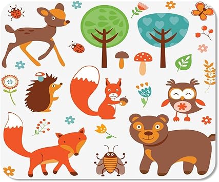 Alfombra Libreta Computadora Oficina Bosque Divertido Bosque