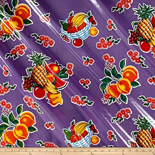 OilCloth InternationalOilcloth Cane Purple Fabric by The Yard, Purple