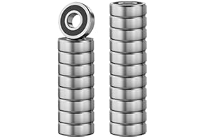 Ball Bearings, 20 Pcs 608 2RS Bearing Steel and Double Rubber Sealed, Small Ball Bearing for Electric Motor, Wheels, Home App