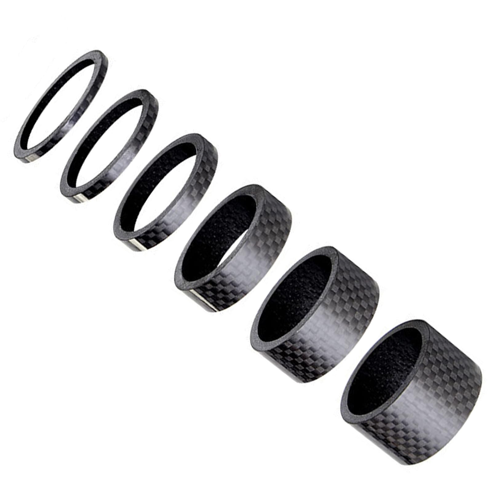SHULLIN 6 x Bike Headset Spacer Bicycle Ahead Stem Spacer Carbon Bicycle Headset Spacer 28.6 mm Bicycle Stem Spacer MTB Road Bike Spacers Headset Spacer 2/3/5/10/15/20 mm for Road Bike MTB