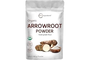 MICRO INGREDIENTS Organic Arrowroot Powder (Flour), 5lb (80oz) | Premium Source from Arrowroot Plants | Unflavored Thickening Agent for Cooking & Baking | Substitute for Cornstarch or Wheat | Non-GMO, Gluten Free