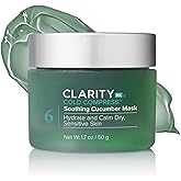 ClarityRx Cold Compress Soothing Cucumber Face Mask, Natural Plant-Based Cooling Facial Treatment with Aloe for Sensitive & Rosacea-Prone Skin (1.7 oz)