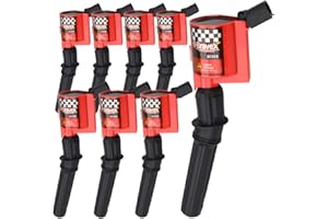 MEGAFLINT High Performance Ignition Coil 8 Pack For Ford F-150 F-250 F-350 4.6L 5.4L V8 CROWN VICTORIA EXPEDITION MUSTANG LINCOLN MERCURY Upgrade Compatible with DG508 DG457 DG472 DG491 (RED)