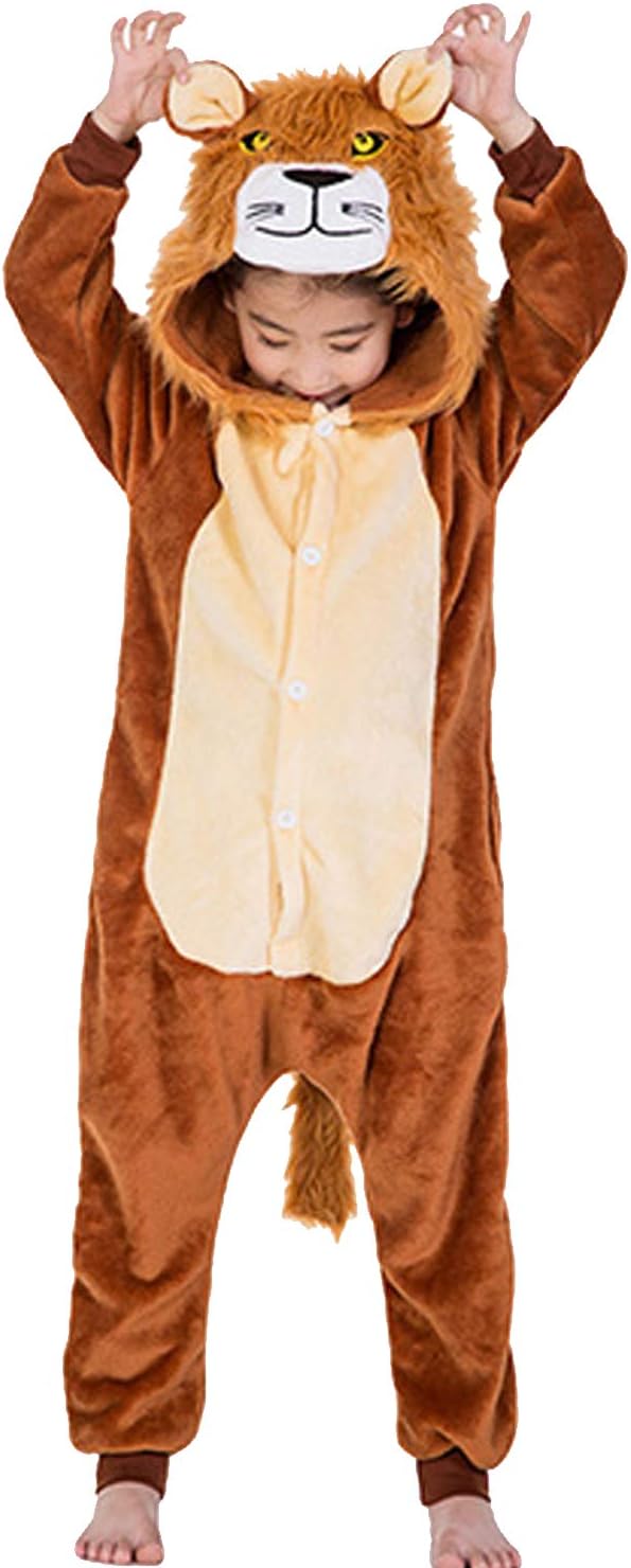 Kids Cosplay Onesies Halloween Pajamas Cosplay Costume Cartoon Flannel Animal Pyjamas Nightwear Outfit Homewear