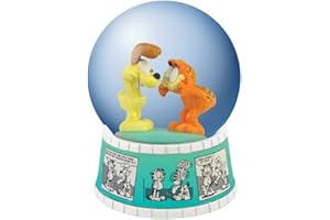 WESTLAND GIFTWARE WL 85mm Garfield and Odie Water Globe Figurine with Comic Strip Base
