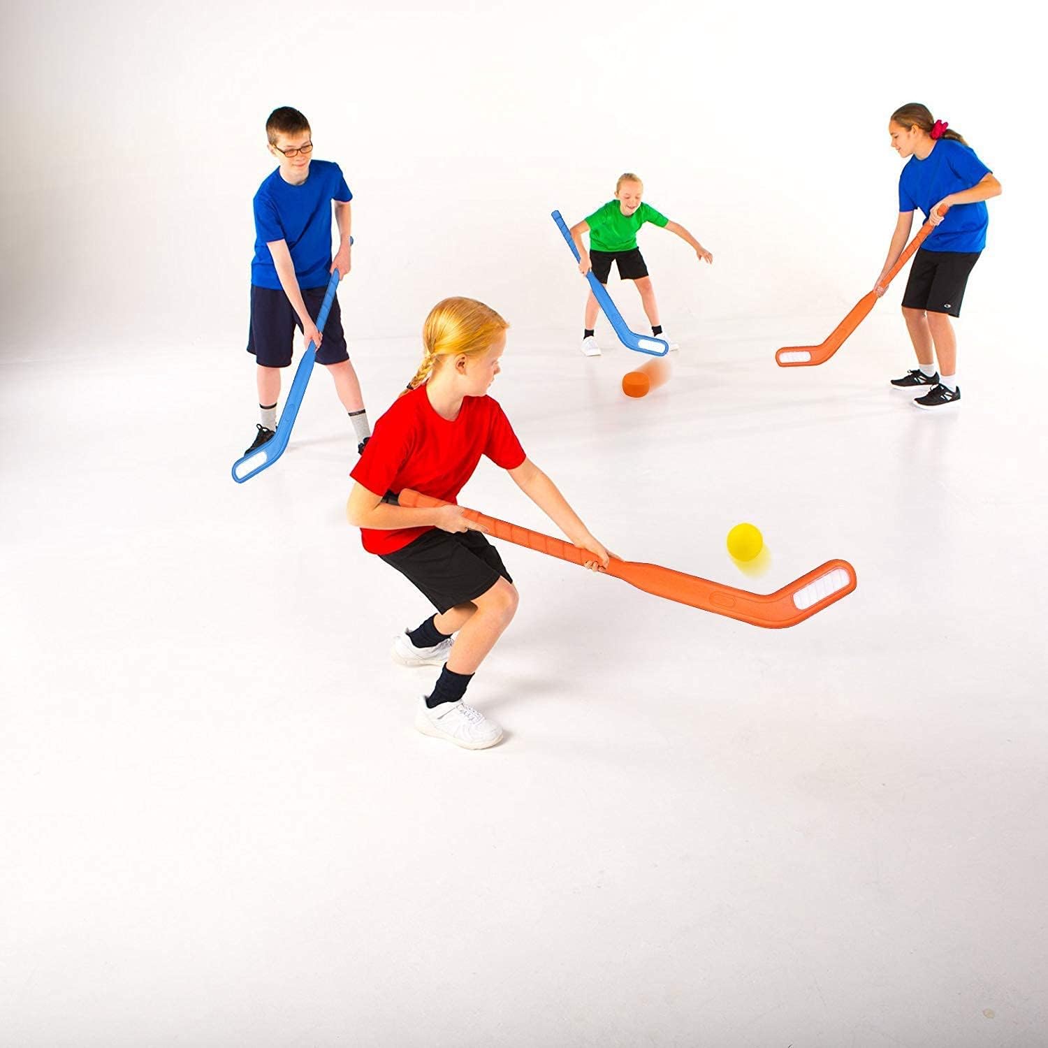 Liberty Imports Face Off Dual Hockey Sticks Youth Outdoor Sports Set for Kids Puck and Ball (1 Pack): Toys & Games