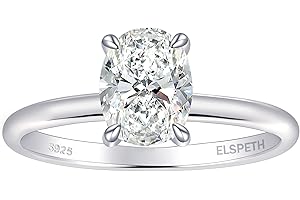 Elspeth 925 Sterling Silver Engagement Ring for Women Oval/Radiant/Pear/Cushion/Princess/RoundCut Cubic Zirconia Promise Ring Size 4-10