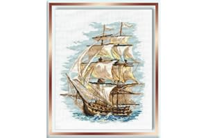RIOLIS 479 - Ship - Counted Cross Stitch Kit 11¾" x 15¾" Zweigart 15 ct. White AIDA 12 Colors