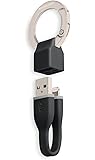 [Apple MFi Certified] Merkury Innovations POWERLOOP Lightning to USB Keychain with 3-Inch High-Speed Rubberized Cable for iPhone & iPad - Black