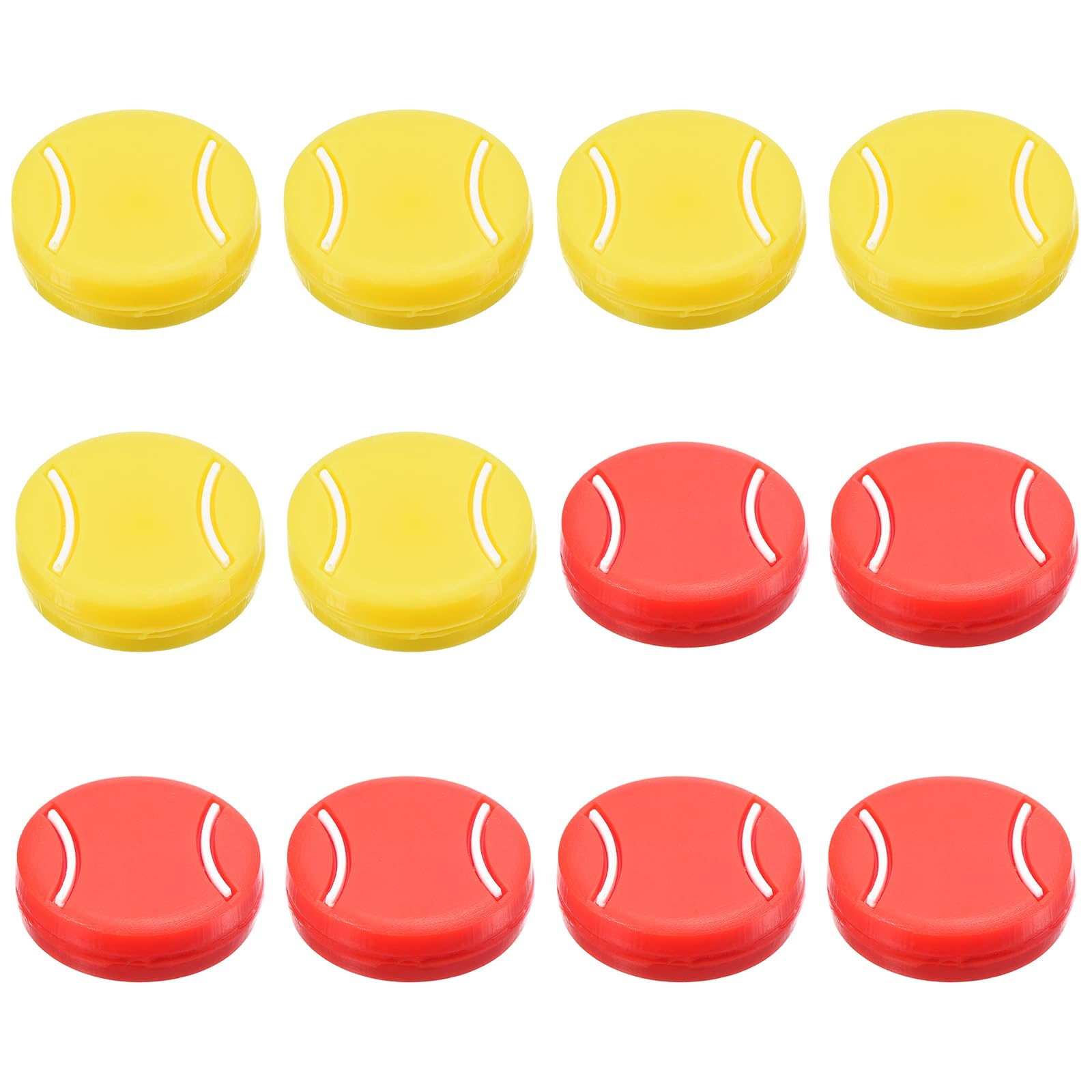 PATIKIL Tennis Racket Vibration Dampener, 12 Pack Tennis Racket Damper Silicone Racket String Shock Damping Absorber for Tennis Racket and String, Yellow/Red