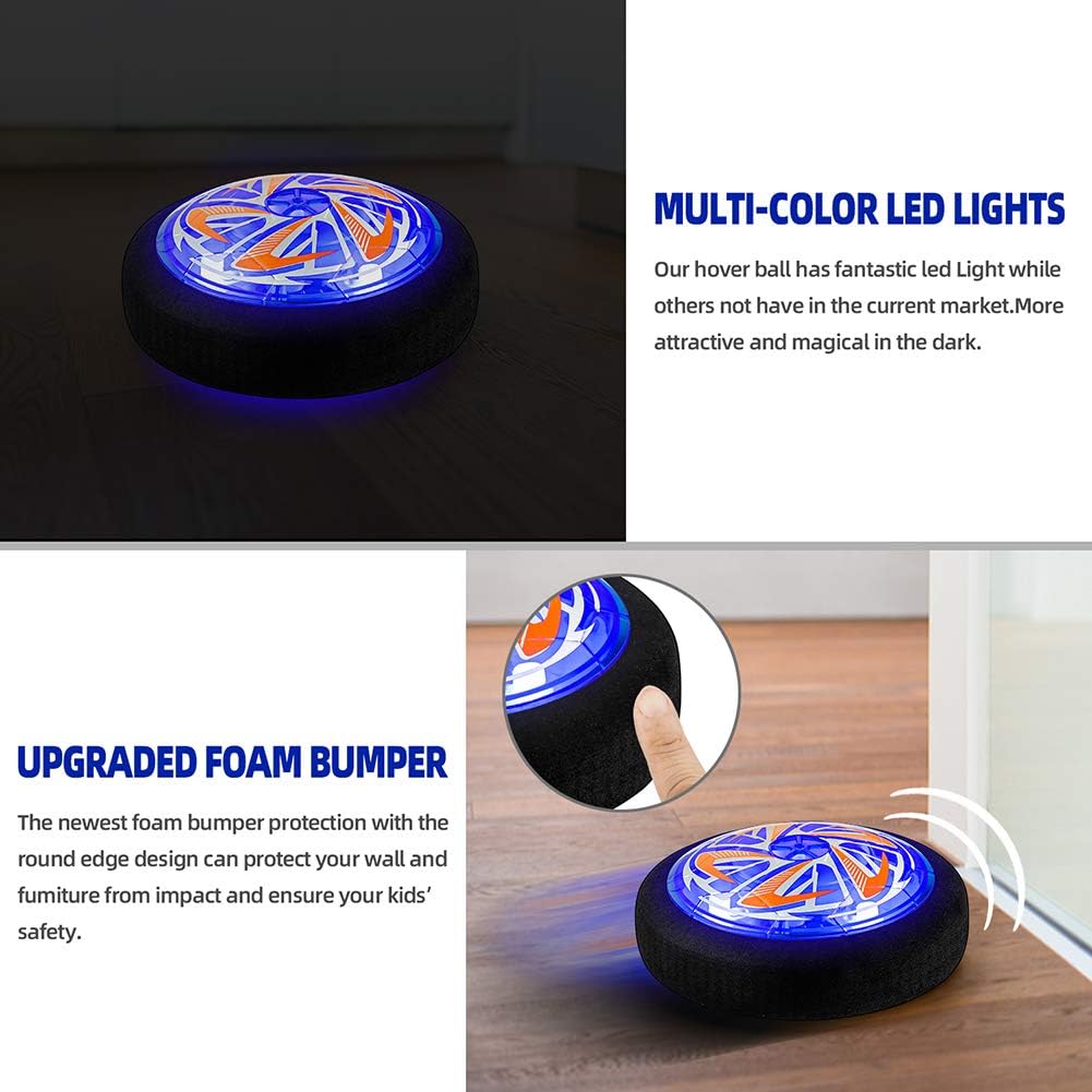 Hockey Gifts for Boys, Rechargeable Hockey Hover Set with 2 Goals Boys Toys Air Floating Hockey with LED Light Indoor or Outdoor Sport Ball Games for Boys Girls Toddlers for 3-12 Year Old Kids: Toys & Games