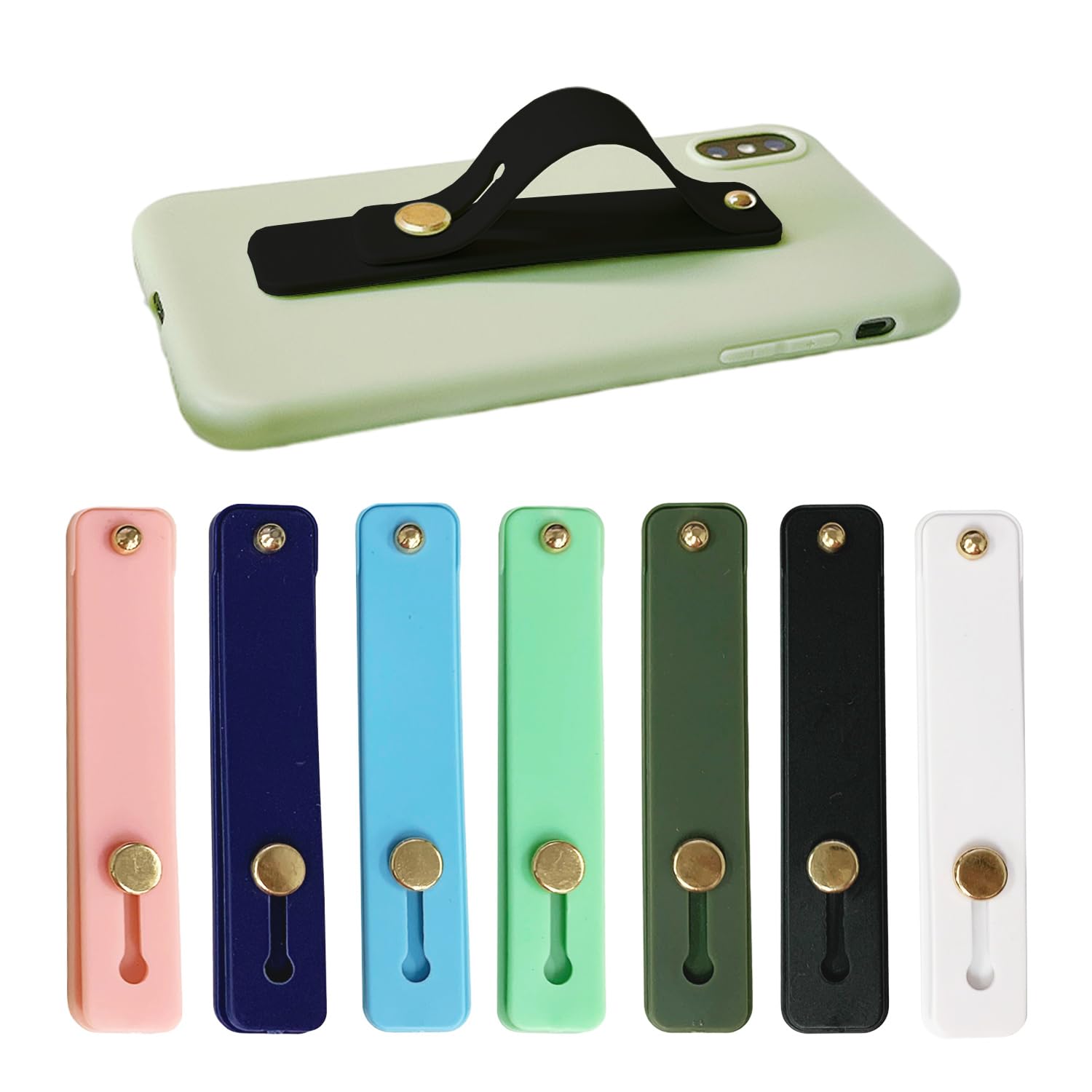 7-Piece Push Pull Stand, Back Attached Phone Grip, Sliding Stand, Silicone Phone Holder, Phone Ring Holder, Phone Holder (7 Colors)