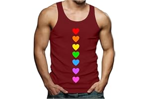 Men's Rainbow Tank Top Pride Shirt Men's Gay Pride Shirt Rainbow Graphic Tee LGBT Summer Tops Short Sleeve Blouse Tops