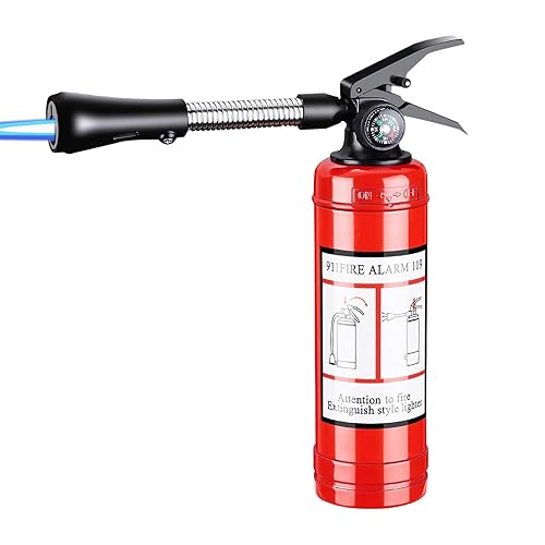 Honhahei Windproof Jet Torch Lighter – Refillable Dual Flame with Safety Lock, Flexible Nozzle, Adjustable Flame, Heavy-Duty Zinc Alloy Body – Ideal for Indoor & Outdoor Use (RED-Long)