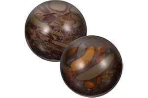 CONGARTENO 2Pcs Small Hand Massage Balls Jade Stone Baoding Balls for Finger Exercise Stress Relief and Hand