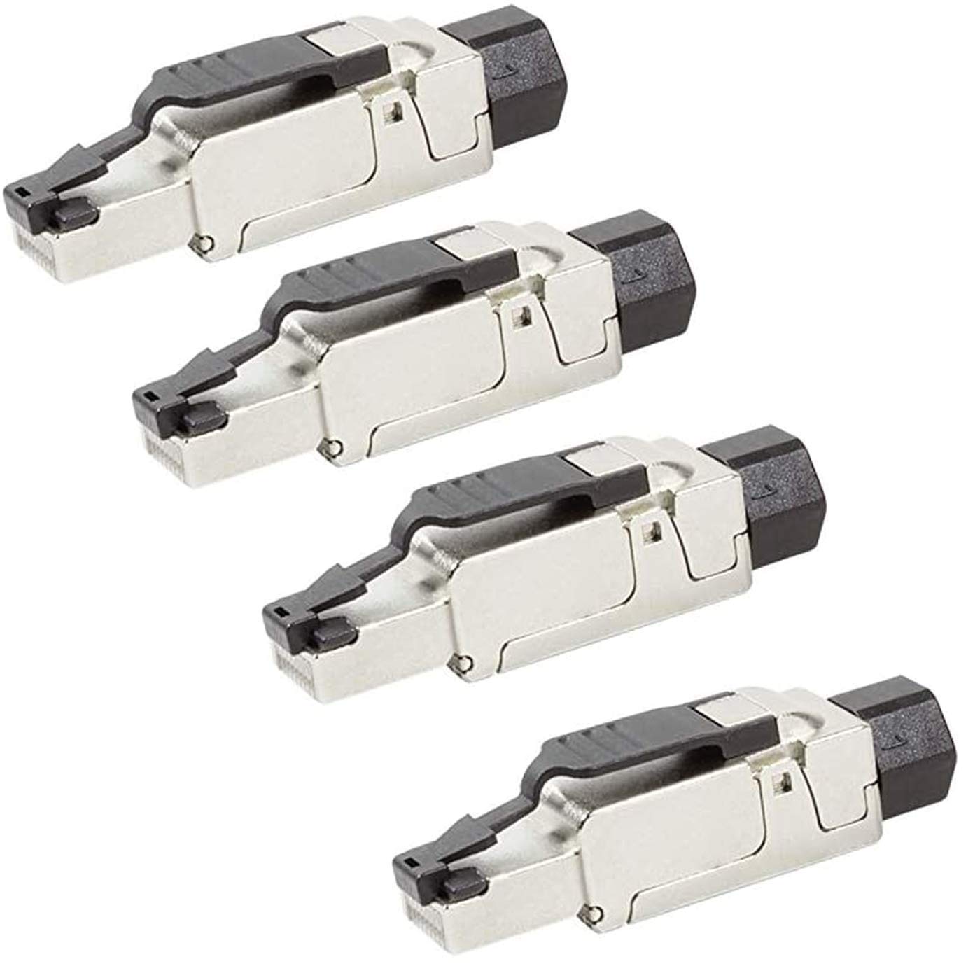 Faconet 4X CAT 6A RJ45 Network Plug Crimping Plug up to 10 Gbps Compatible CAT 7 CAT 7A Tool Plug for Installation Cable Network Cable LAN Cable