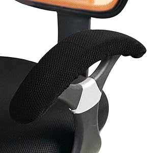 FC FacaiUS 1 Pair Office Chair Armrest Covers Removable Armchair Protector Durable Rotating Chair Slipcovers Pads(Black)