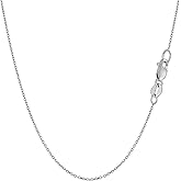 Jewelry Affairs 14k White Gold Round Cable Link Chain Necklace, 1.1mm