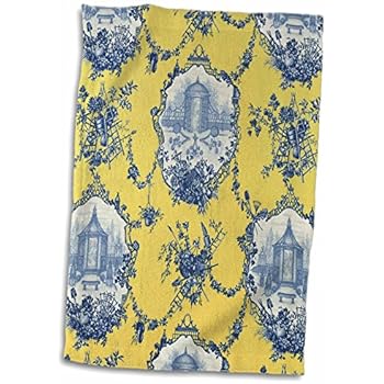 Amazon Com 3d Rose Garden French Yellow And Blue Popular Toile