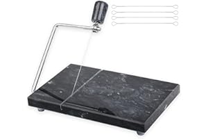 SIPARUI Cheese Slicer,Cheese Cutter Heavy Duty 5" x 8",Polished Marble Cheese Slicer Board for Cut Block Cheeses,Butter,Other