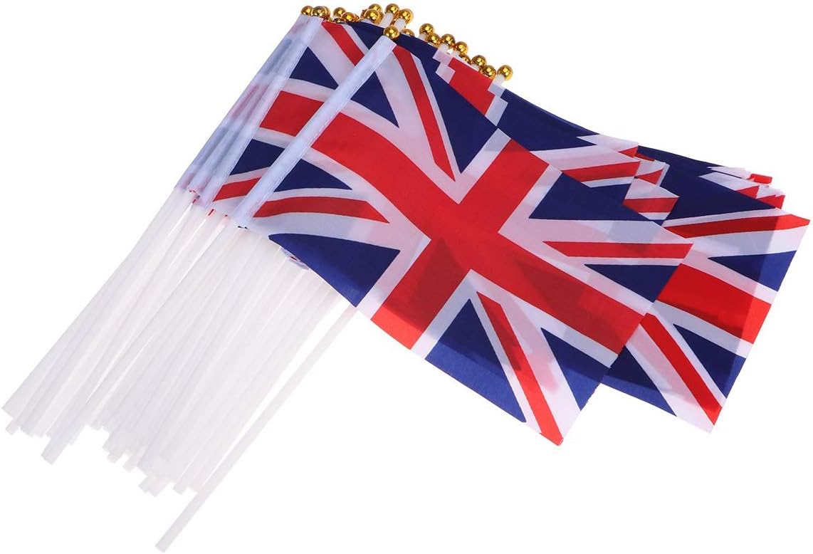 10pcs Union Jack Hand Flags Queen's Platinum Jubilee Waving Flag Royal Street Party Celebrations Sporting Events Pub BBQ Car Decorations - Image 3