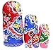 WALAIKA 7pcs Blue Belly Beautiful Girl Russian Nesting Dolls Handmade Wooden Matryoshka Toys The Best Gift for kids