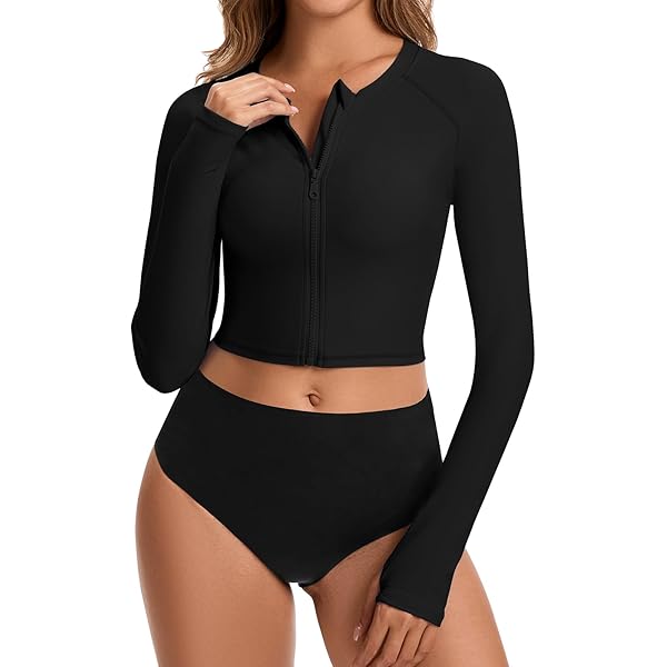Seafolly womens Long Sleeve Zip Front Rashguard With Removable