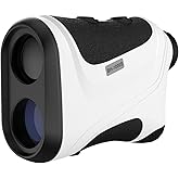 MOESAPU Range Finder Golf with Slope, 1200yd Laser Range Finder with Tripod Mount Hole, 7X Magnification Flag Lock Locking Vibration for Hunting, Distance Measurment Rangefinder Accessories, White