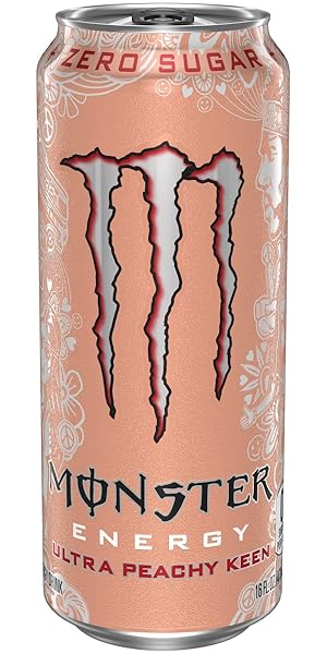 MONSTER ENERGY ULTRA PEACHY KEEN, SUGAR FREE ENERGY DRINK, 16OZ