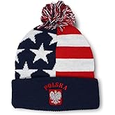 Custom Pom Pom Beanies for Women Poland Polska Seal Flag Krakow Warsaw Skull Cap Acrylic One Size