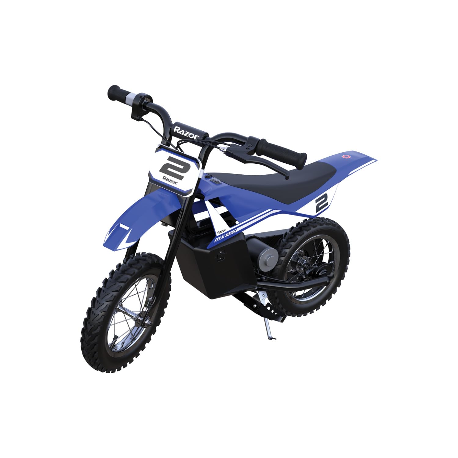 Photo 1 of Razor MX125 Dirt Rocket Electric-Powered Bike with Authentic Motocross Geometry, Rear-Wheel Drive,100-watt, high-Torque, Chain-Driven Motor, for Kids 7+, Blue