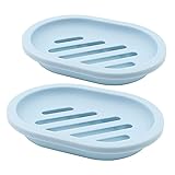 Topsky 2-Pack Soap Dish with Drain, Soap Holder